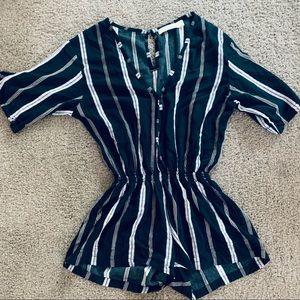 Black Striped Romper - Size Small